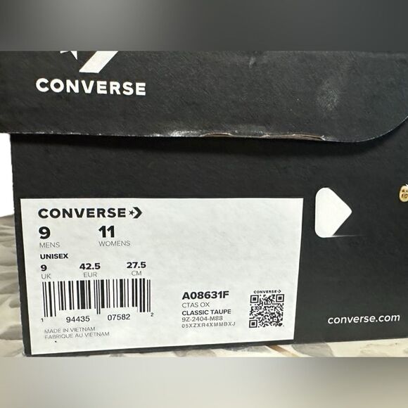 Converse Chuck Taylor CTAS OX CLASSIC TAUPE Casual Shoe Low Top A08631F Unisex - Picture 14 of 15